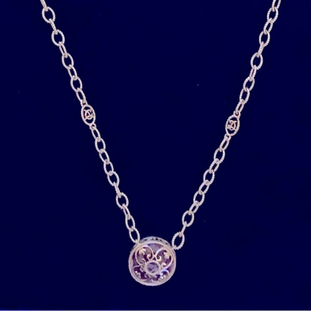 DeLatori 925 Silver & Lilac Crystal 20” Necklace - Picture 7 of 10